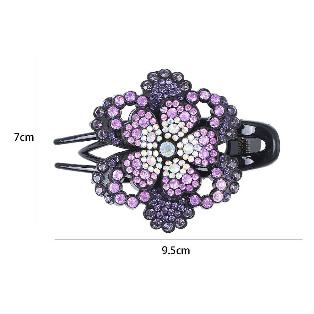 Mädchen Weiblicher Kopfschmuck Haaraccessoires Pferdeschwanzhalter Blume Entenschnabelspange Strass Haarspange
