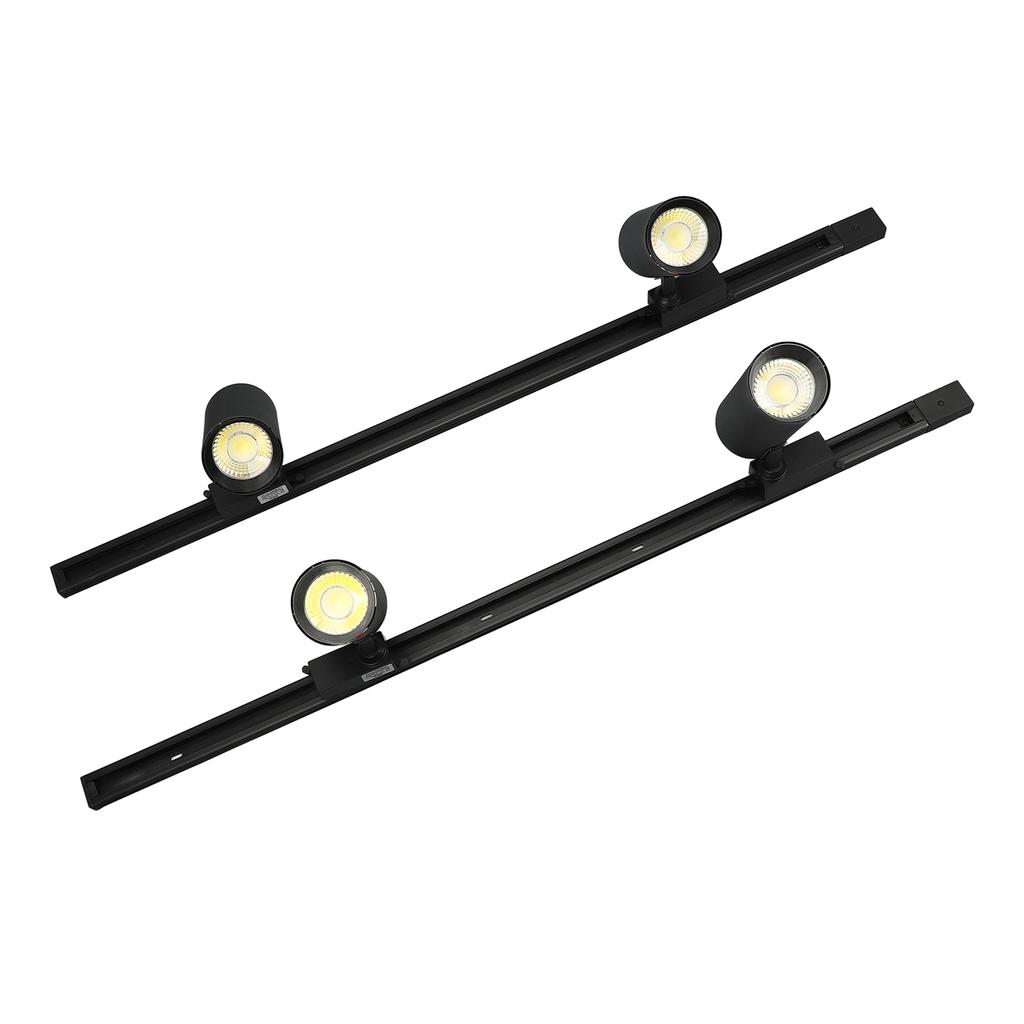 Track Lighting Kit Black Shell 85V?265V Wide Voltage LED 30W 4 Lights 6000K White Angle Adjustable