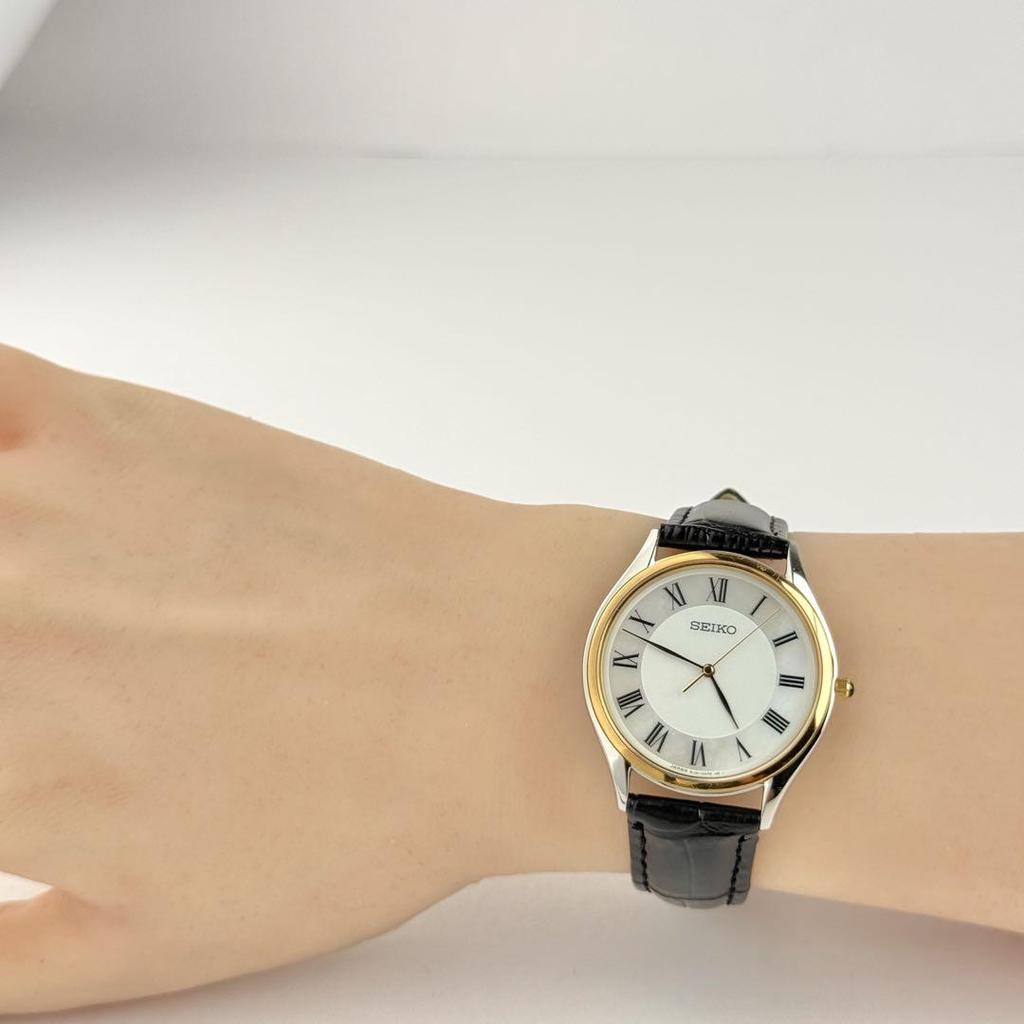 [USED] Seiko White Shell 8J41-0AJ0 Unisex Strap Watch 590