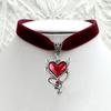 Gothic Punk Heart Pendant Necklace With Stainless Steel And Moon Charm For Women