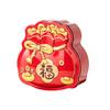Durable Tinplate Package Box Cartoon Gift Bag Red Gift Box Blessing Words Thicken Packing Box Chinese New Year