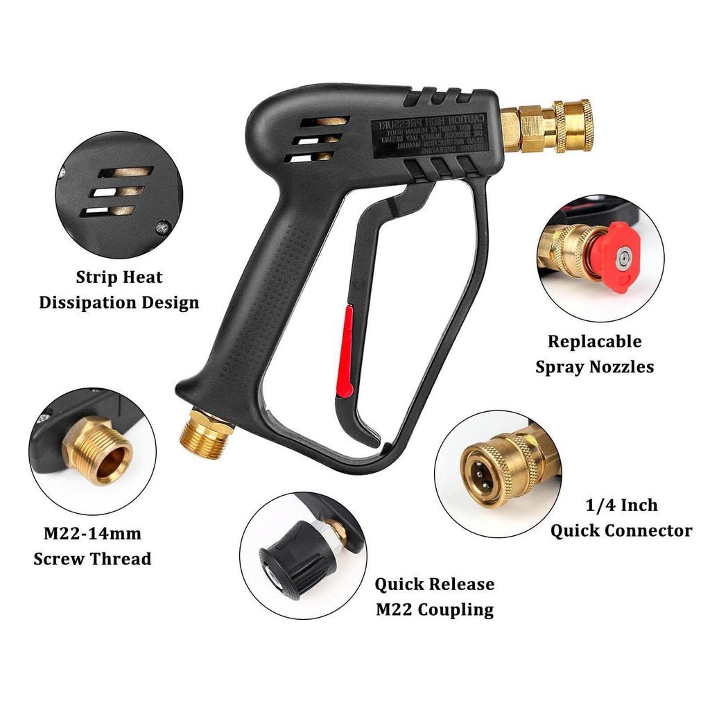 High-Pressure 4000PSI Car Wash Water Gun & Multi-Functional Spray Gun