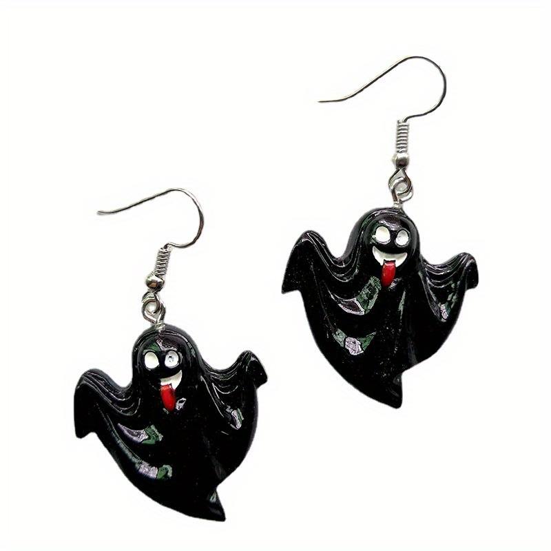 Halloween Ghost Castle Pumpkin Skeleton Evil Bat Personality Punk Hip Hop Party Popular Jewelry Earrings Halloween Day Earrings