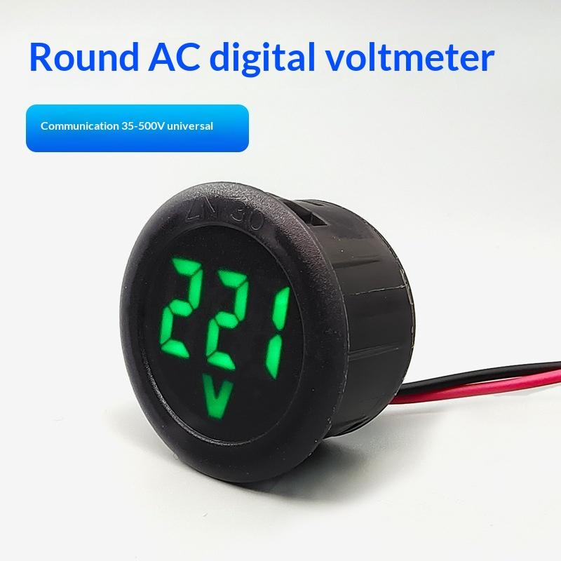 DC 4-100V Mini Voltage Meter Round LED Digital Display Voltmeter Tester for Car Motorcycle Truck RV 12V 24V Applicable