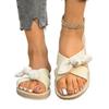 2025 Summer New Women's Round Toe Low Heel Bow Tie Slippers Wide Fit Outdoor Plus Size Daily Casual Classics Sandals Zapatos
