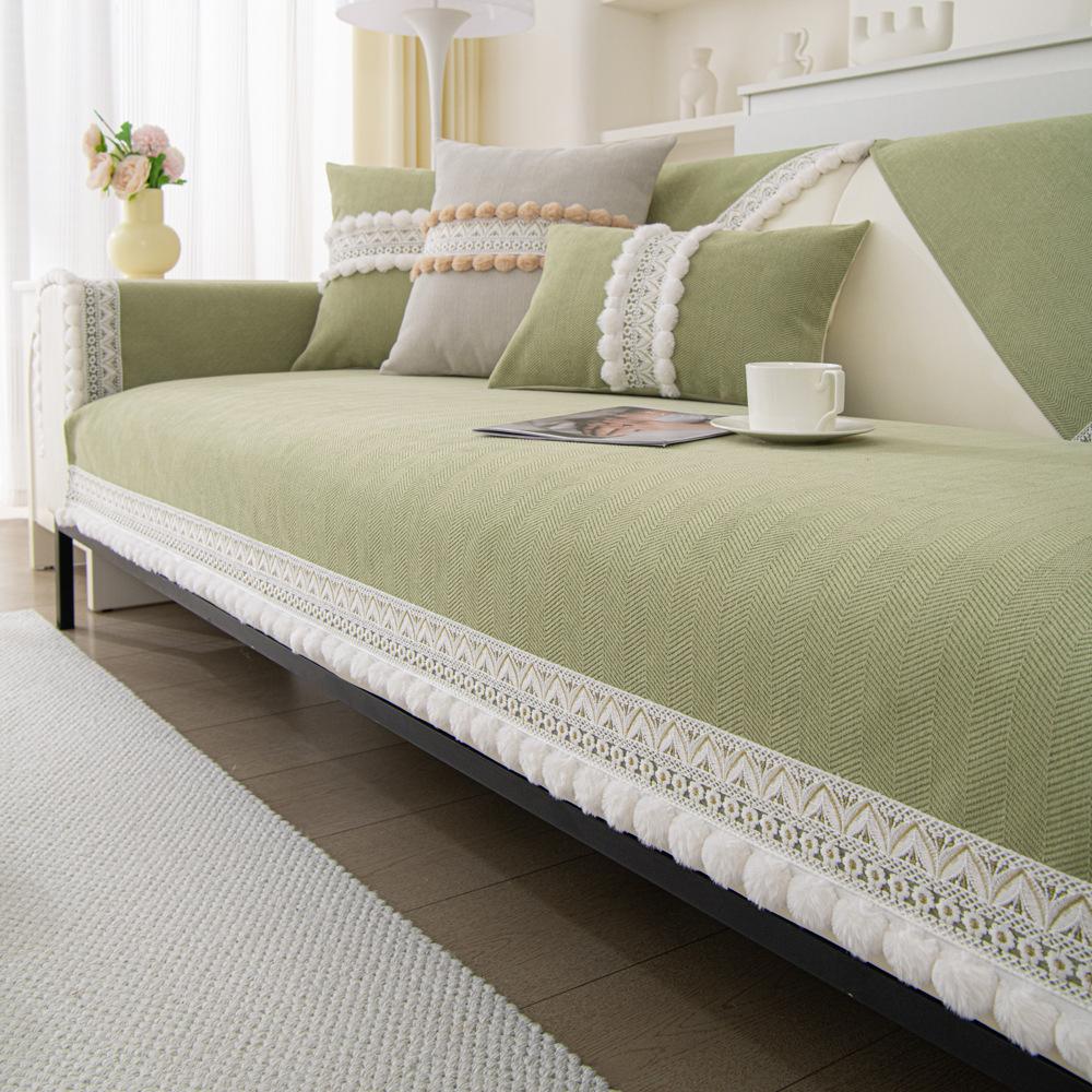 

Подушка для дивана Fur Ball Lace High-End Four Seasons Universal Non-Slip Подушки для сидений из кожи Чехол для дивана Ткань 70X70