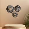 3Pcs Black Wavy Wall Decoration Handmade Wavy Rattan Wall Hanging Suitable for Kitchen, Bedroom, Dining Room, Living Room
