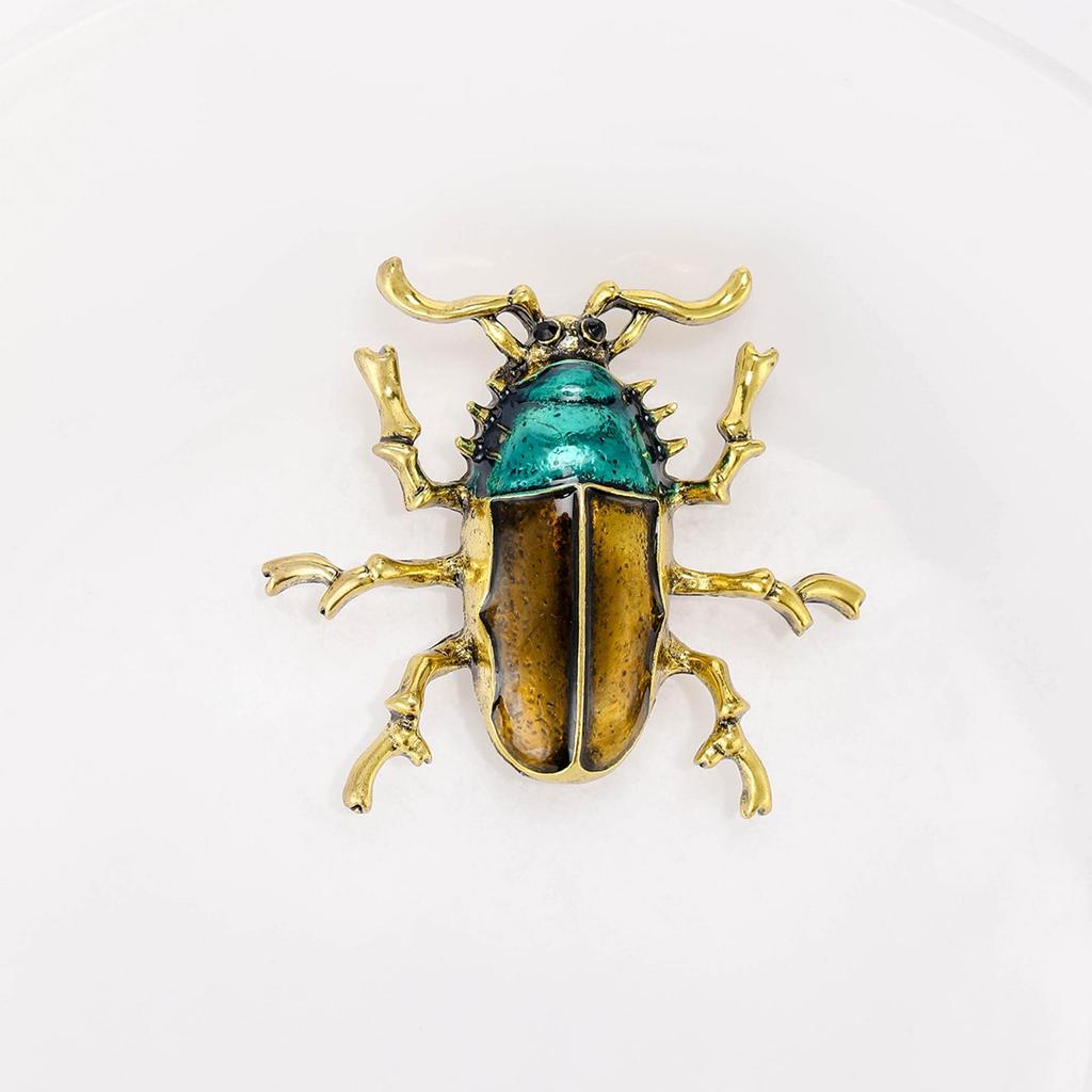 2024 European & American Street Style Beetle Brooch - Personalized Alloy Pin with Oil Drop Detailing