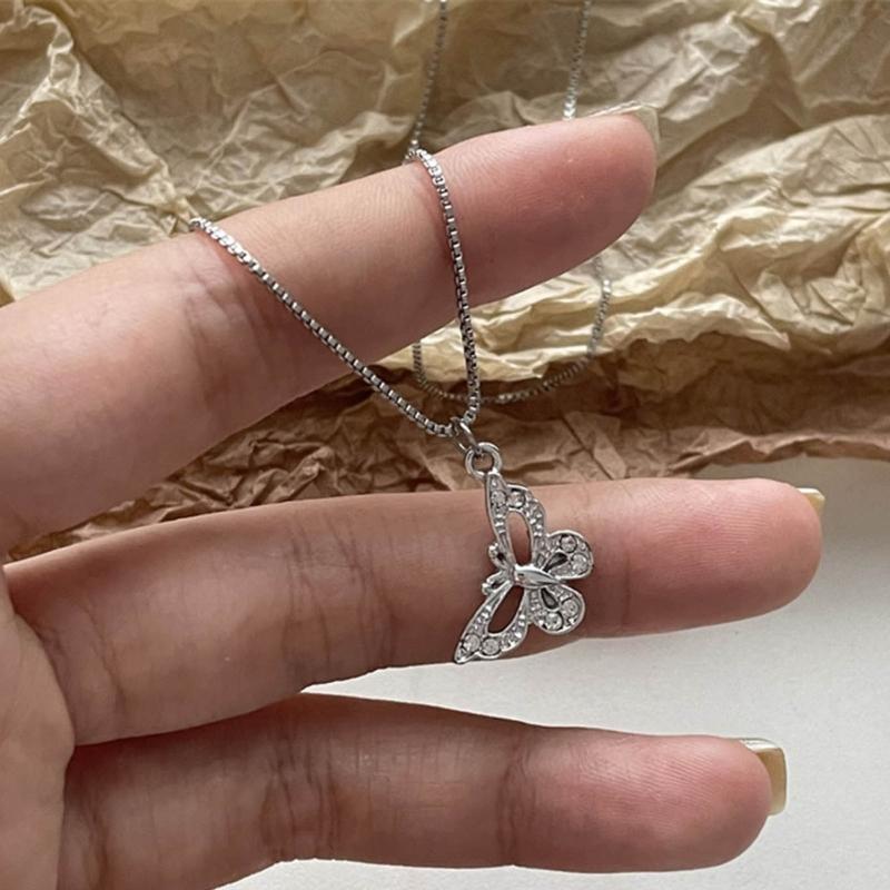 Love Heart/Butterfly/Star Necklace Geometric Pendant Clavicle Chain Adjsuatble Neckwear Fashionable Jewelry Pieces