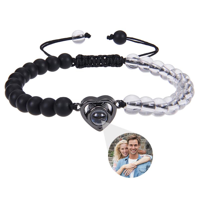 

Браслет з проекцією фото з натурального каменю Браслети Персоналізований браслет з проекцією фото Пам ять для пари Подарунок Template B&Stainless Steel