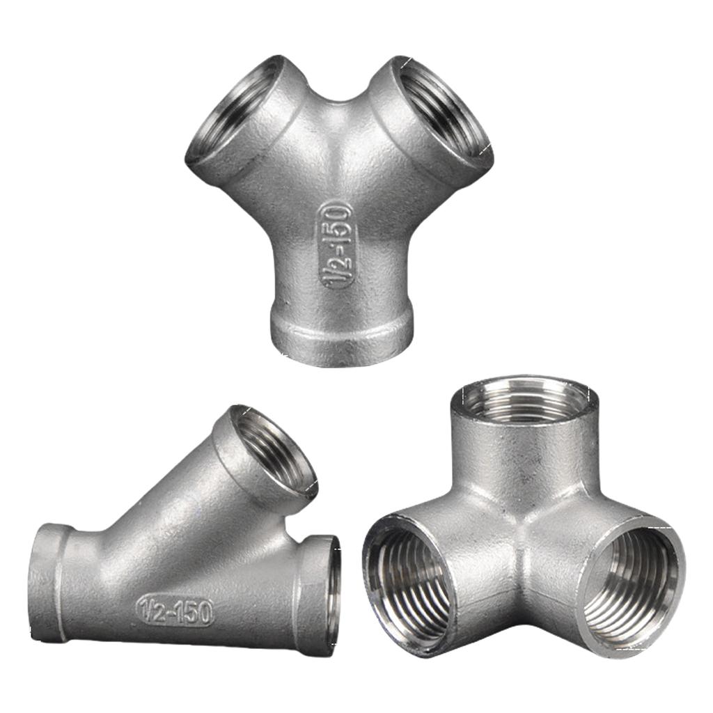 Stainless Steel Tube Pipe Fittings Y Shaped Tees 45 Degree Oblique Joint for Gas Water Systems Kitchen Garden Irrigation