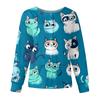 Women's Casual Fashion Long Sleeve Standing Lapel Single Breasted Cute Animal Printed  Workwear Jacket Tops