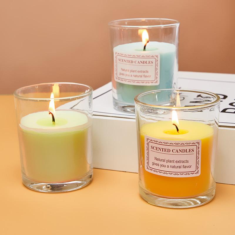 Handmade Colored Glass Scented Candle Large Creative European Style Unscented Candle