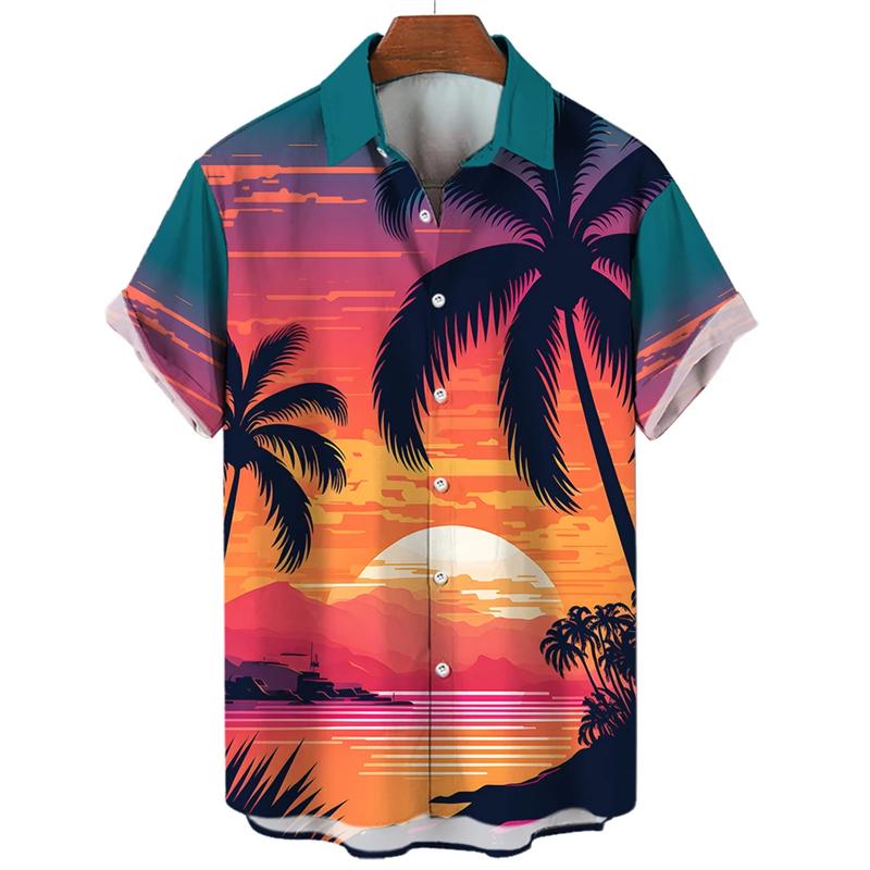 Chemise hawaïenne d'été à manches courtes pour homme, style Y2K, chemise décontractée pour homme, vêtements de mode urbaine pour homme