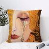Gustav Klimt Oil Painting Pillow Case Ultra Soft Skin Friendly Fabric Cloud Like Comfort & Concealed Zipper