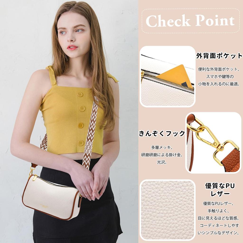 Shoulder PU Cute Multiple for and Dark NICOLE&DORIS Women's Bag, Small, Crossbody, Leather, 2-Way, Divider, Popular, Waterproof, Lightweight, Pockets,