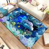 3D Illusion Seabed Underwater World Dolphin Shark Area Rug,Carpet Rug for Living Room Bedroom Sofa Doormat,Non-slip Floor Mat