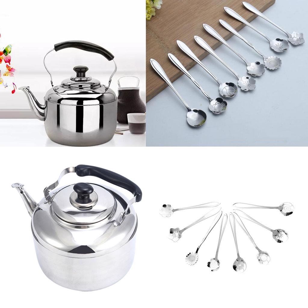 0.6L Stainless Steel Whistling Kettle Teapot Electric Stove Gas Hobs Camping