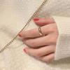 Women's 18k Rose Gold Geometric Titanium Steel Couple Ring
