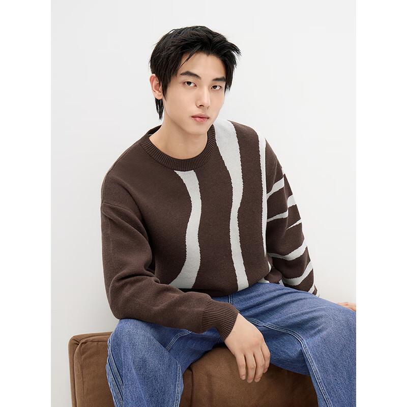 GXG Men's Striped Crew Neck Sweater