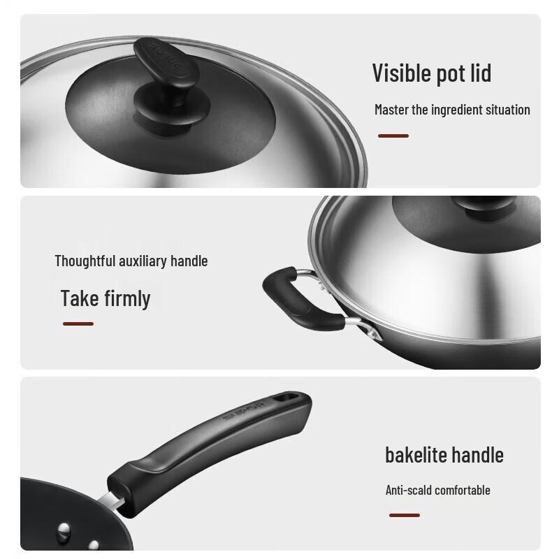 SUPOR Non-Coated Cast Iron Wok