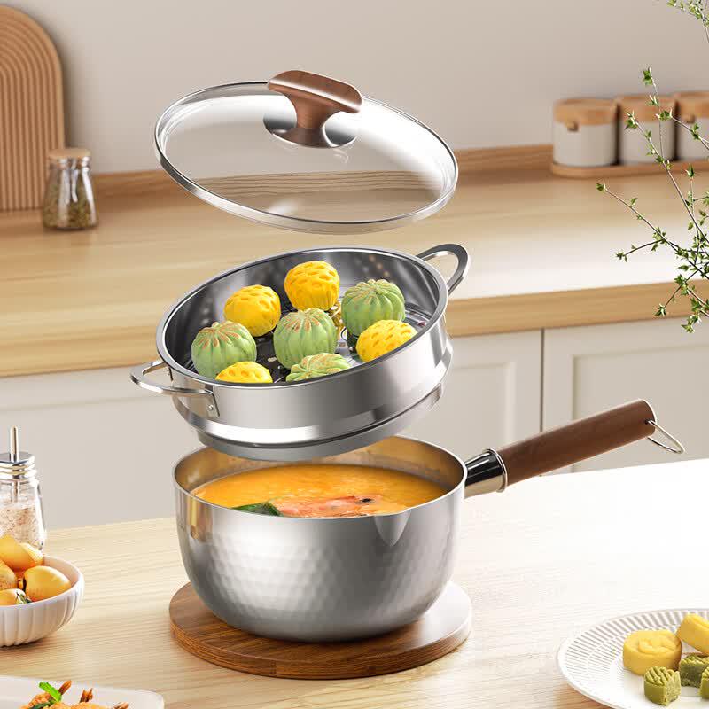 KOBACH Stainless Steel Yukihira Pot with Steamer
