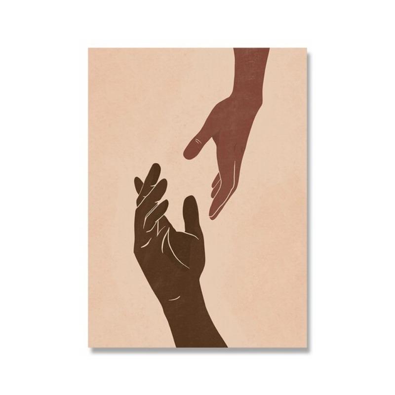 

Africa Boho Queen Black Woman Hand Nordic Poster Print Abstract Canvas Wall Art for Living Room Decorative Wall Pictures 21cm×30cm NoFrame