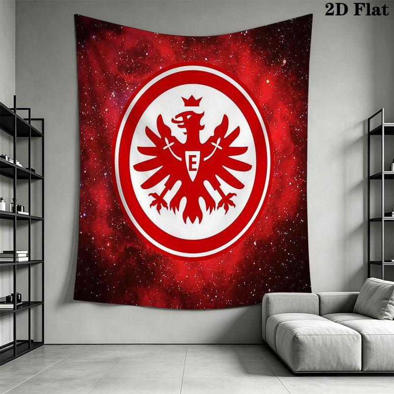 Eintracht Frankfurt Logo Wandbehang Bedruckte Stoffdecke Dekorative Wandteppiche für Schlafzimmer Wohnzimmer Heimdekoration