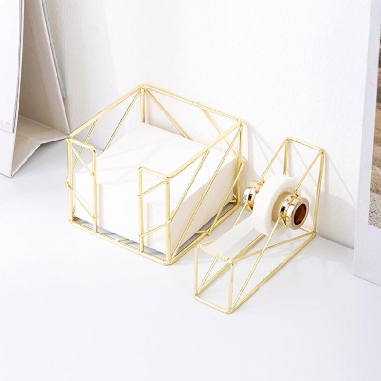 Sturdy Hollow Out Design Metal Sticky Note Dispenser Holders Case With Compacts Design For Pens Pencils And Sticky Notes