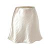 Women's Lace Satin Bustier Skirt Muscle Sense of Scratching Pattern Elastic Skirt Simple Fashion MINI Skirt Comfortable Elegant and Premium
