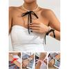 Retro Velvet Pearl Bow Clavicle Necklace & Bracelet Set