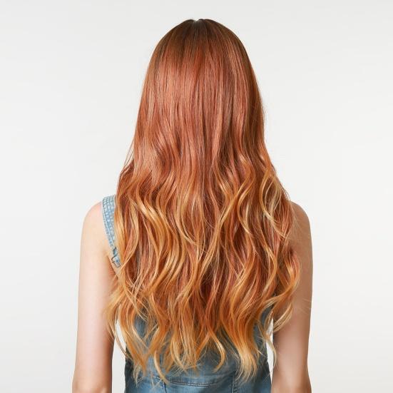 Women Wigs Neat Hair Bangs Breathable Lightweight Halloween Cosplay Long Wave Wigs for Female