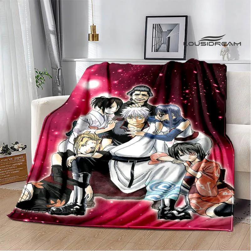 GINTAMA Cartoon Printed Blankets Picnic Blanket Warm Flannel Blankets Home Bed Linings Blankets for Beds Birthday Gift