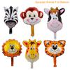 6pcs/lot Animal Head Foil Balloons Lion Monkey Helium Balloon  Jungle Safari Animals Birthday Party Decor Baby Shower Balloin