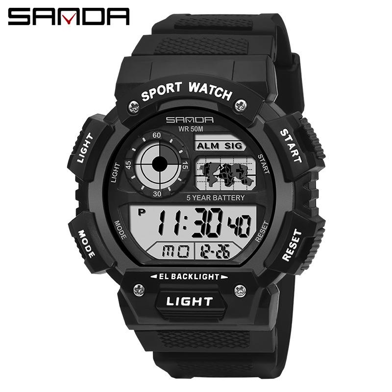 Sanda Men's & Women's Multifunction Waterproof Shockproof Watch with Alarm