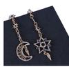 Charm Luxury Geometric Hollowout Blue Crystal Sun Star Moon Long Dangle Earrings for Women Korean Designer Earrings Jewelry Gift