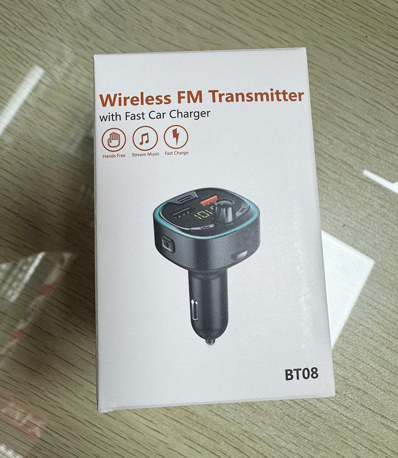 BT08 Bluetooth 5.0 FM Transmitter Handsfree Car Radio Modulator MP3 Player QC3.0 5V 1A USB Quick Charge Adapter 12V/24V Car Kits