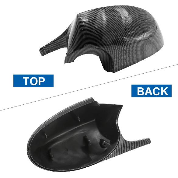 Carbon Fiber Side Mirror Cover Caps Carbon Fiber Pattern Rear View Mirror Housing Replacement for BMW E90 E91 E92 E93 PRE-LCI M3 Style