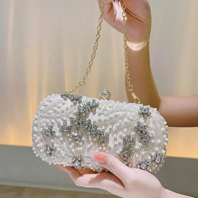 Satin Diamonds Party Hight Quality Women Day Clutch Diamonds Gift Wedding Evening Bags  Arrival Shoulder Chain Purse