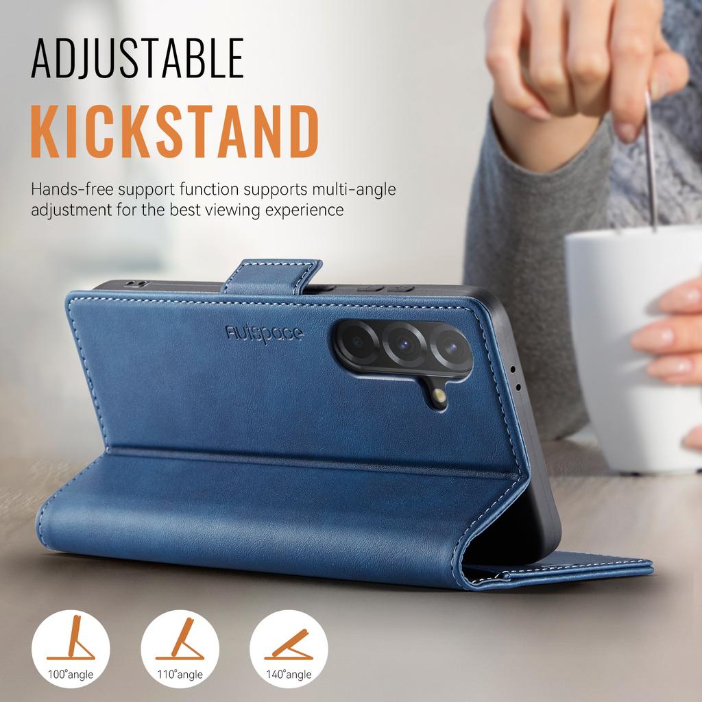 For Samsung Galaxy A36 5G Case AUTSPACE A11 RFID Blocking Retro Leather Cell Phone Wallet Cover