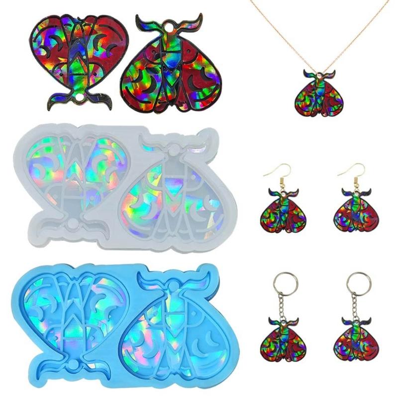 Holographic Butterfly Earrings Silicone Mold Ear Drops Crystal Epoxy Resin Mould DIY Ear Rings Jewelry Making Tools