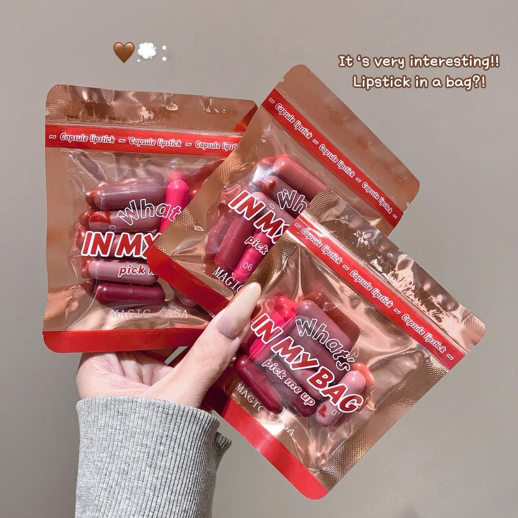 8-Color Magic Lipstick Set Mini Matte Long-Lasting Non-Stick Cup Capsule Lipstick