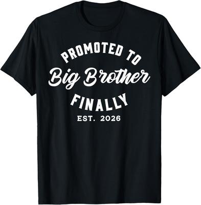 Endlich zum großen Bruder befördert 2026 Babyankündigungs-T-Shirt Unisex-T-Shirt