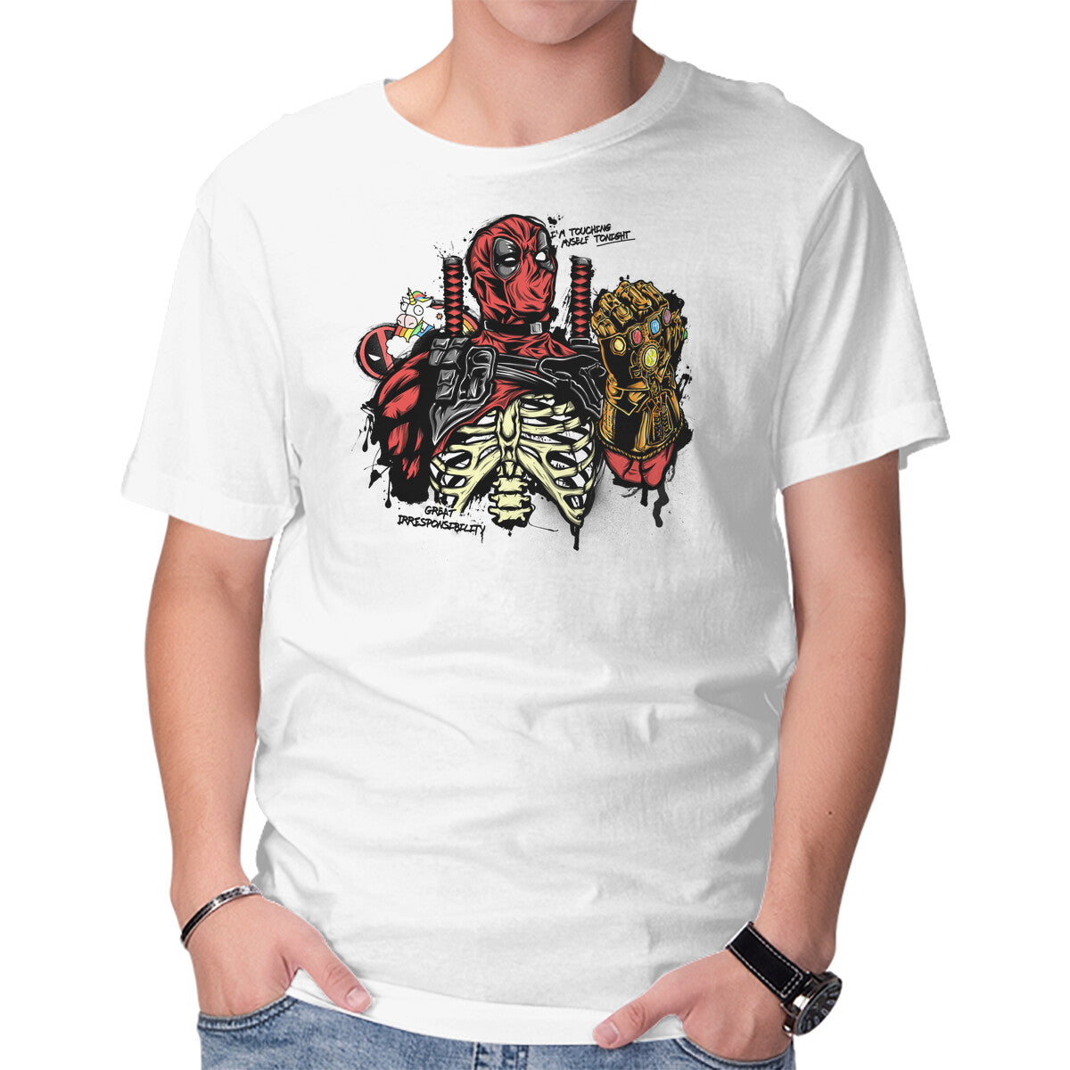 Unisex Crew Neck T-Shirt Great Irresponsibility Graphic Short Sleeve Casual Tee XS