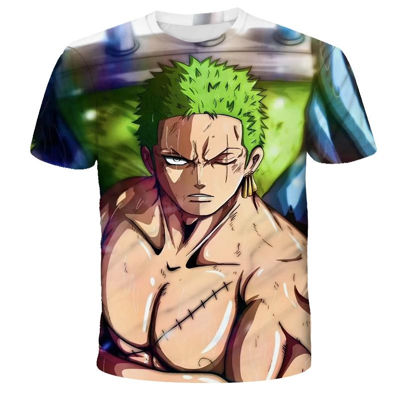 One Piece Luffy Girls T-shirt Kids Short Sleeve Children Print T-shirts Tees Boys' Casual Clothes Ghild O Neck Shirt Daily Tops