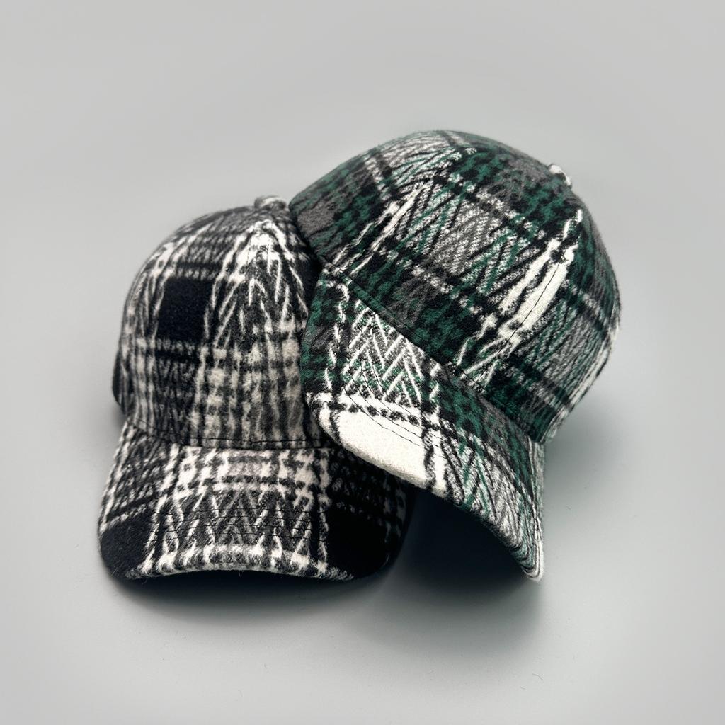 Klassische karierte Retro-Baseballkappe für Herren und Damen, warm, lässig, vielseitig, britischer Stil, Modekappe