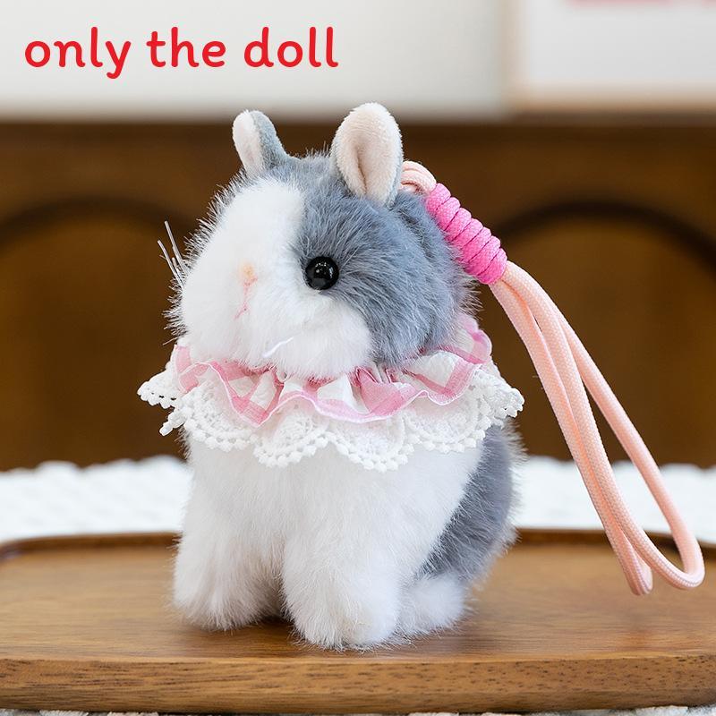 Rabbit Plush Cuter Ornament With Lace Scarf Decoration For Home Gift Office
