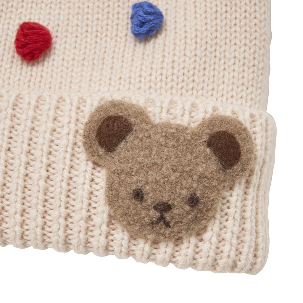 [Miki House] Knitted Hoodie, Knitted Hat, Bonten, Bear Hat, Hood, Boys, Girls, Baby, Kids, Baby Clothes, Children's Clothes, 13-9202-490, Free Size