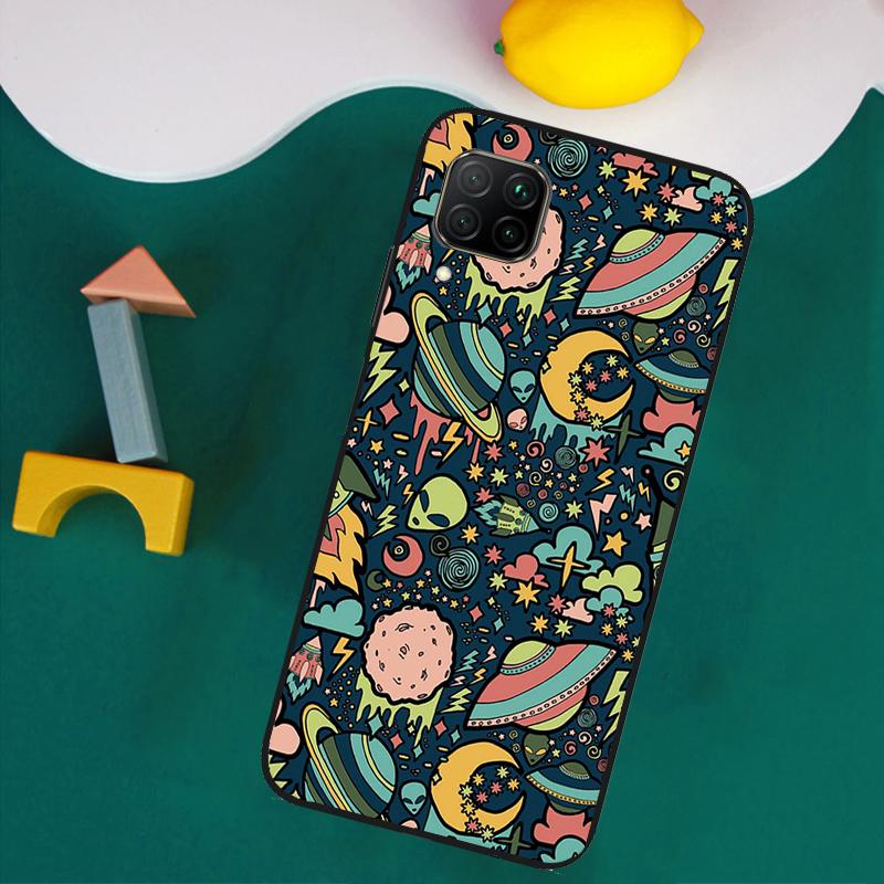 Cartoon Alien For Huawei Nova Y61 Y91 Y73 Y72 Y70 Y60 Y90 12s 12i 11i 8i 9 10 SE P30 P40 Lite P60 Pro Case