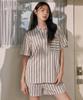 Seideu [2Pack] [Uni] Momo Cloud Fit Striped Shirt Pajama Set